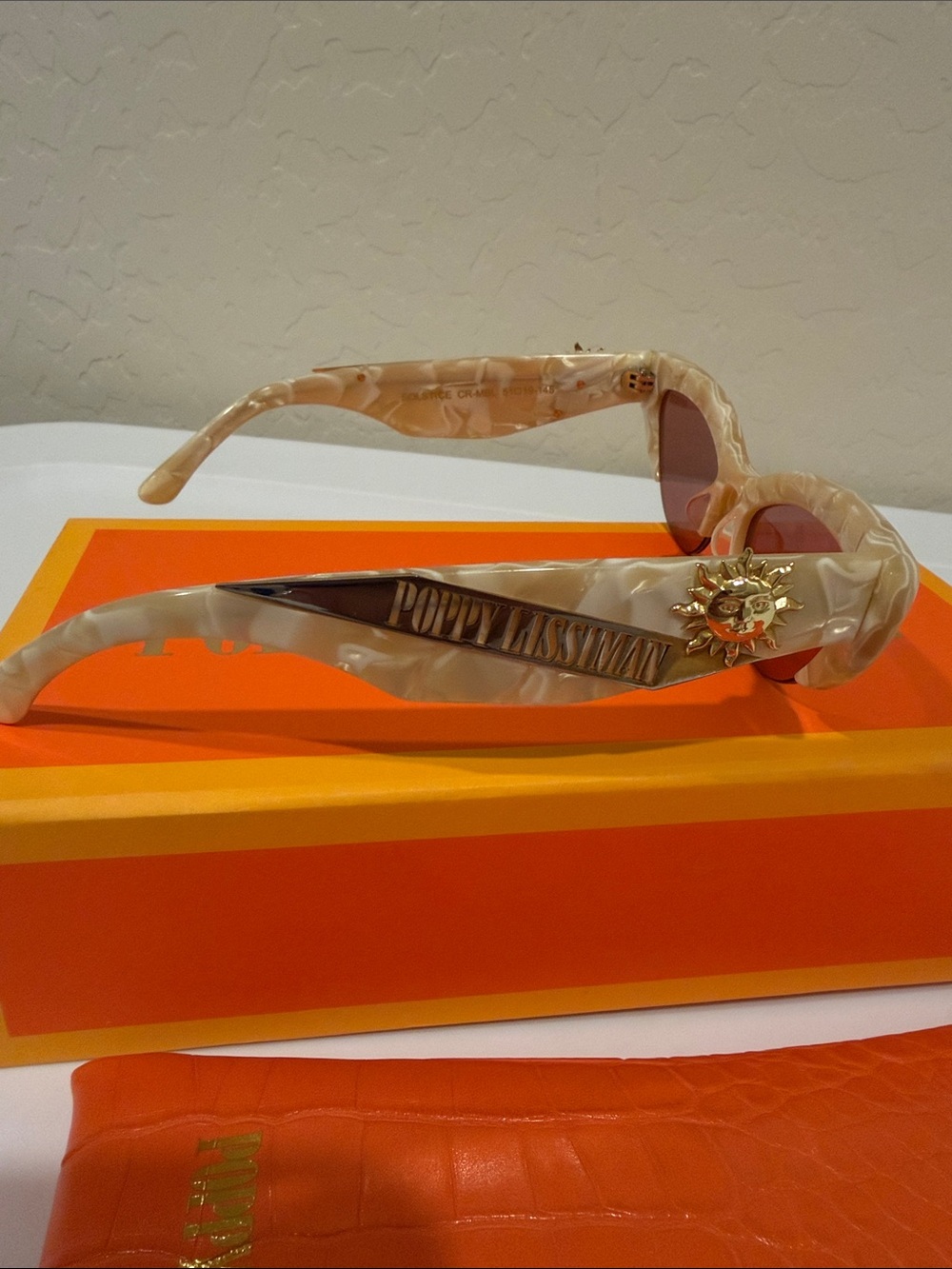 Poppy Lissiman Solstice Marbled Sunglasses with pink Lenses SOLD OUT ONLINE